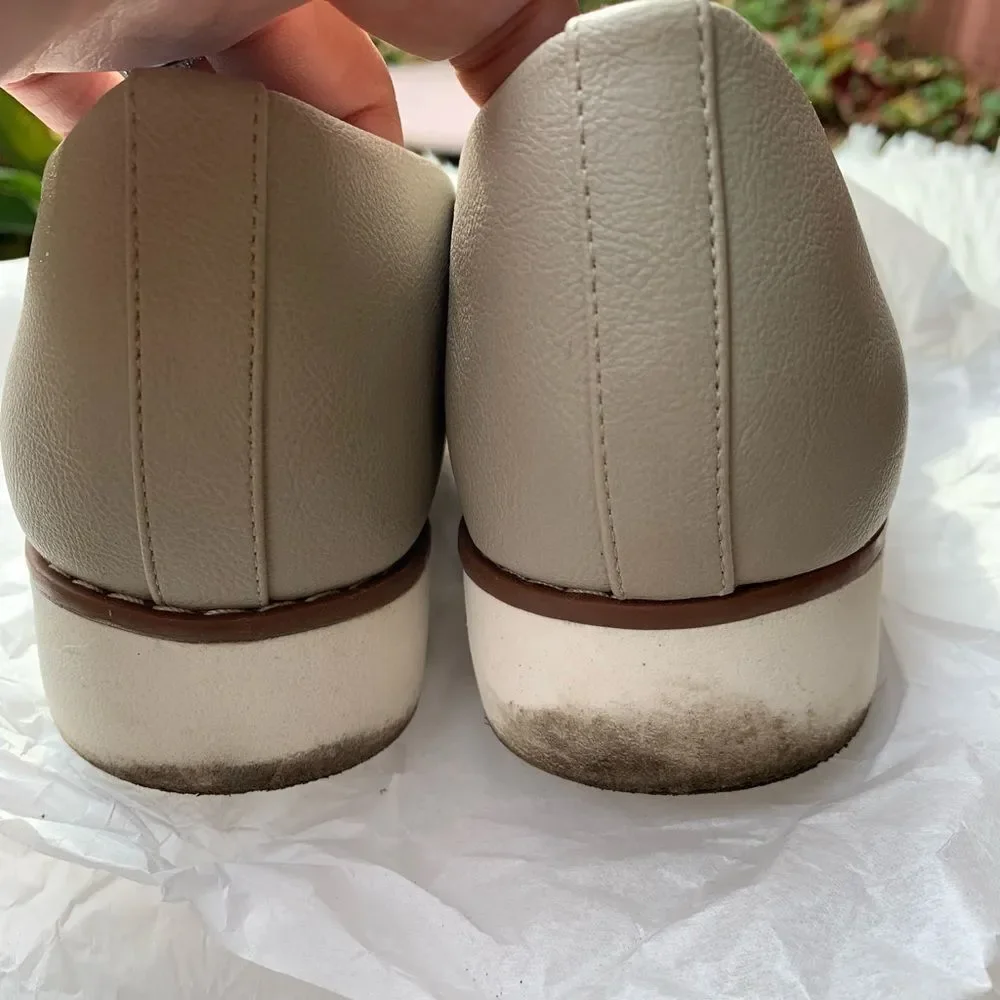 Dr Scholl’s Wedge Loafer Taupe Comfort Slip On Shoes Women 7.5 Imagine